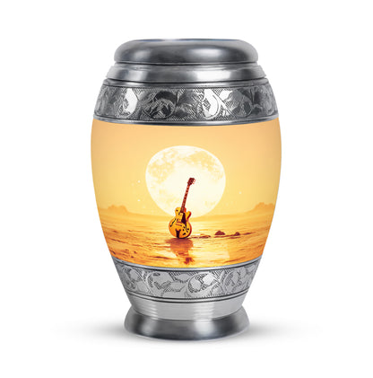 Personalized Guitar Cremation Urns - Tranquil Gold 10-inch, 200 cu in - Yatskia