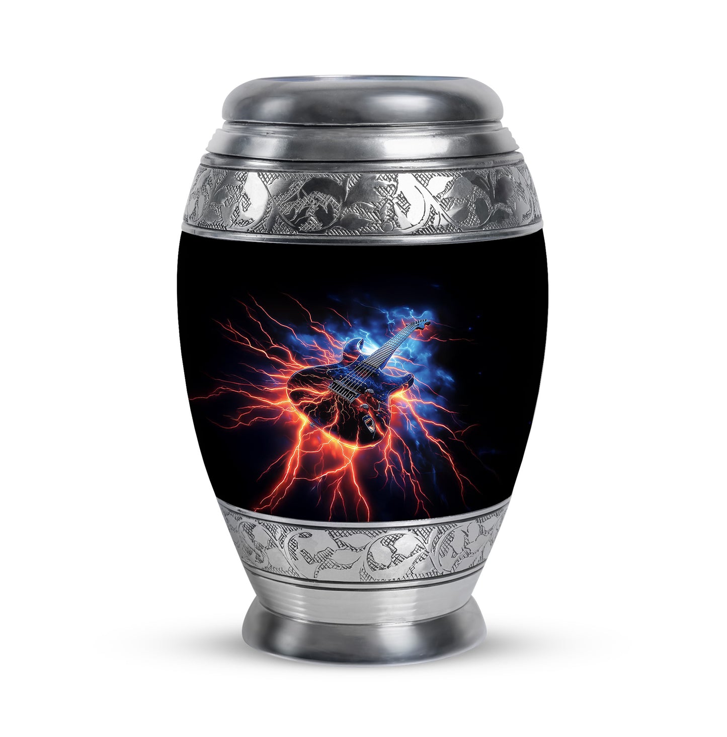 Hallowed Guitar Cremation Urns for Human Ashes - Black 10-inch - Yatskia