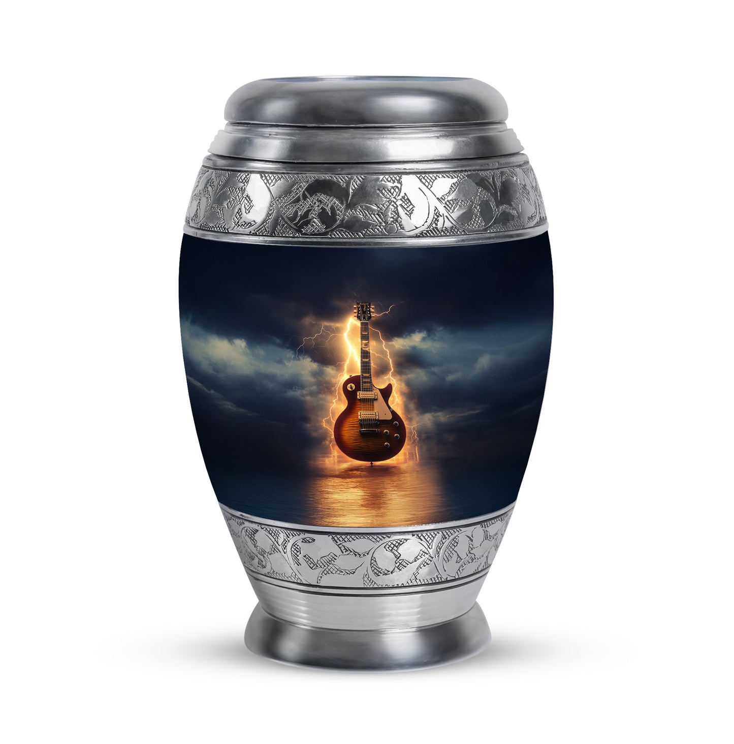 Inspiring Blue Guitar Testament Urn for Human Ashes - 10-inch, 200 cu in - Yatskia