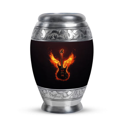 Personalized Seraphic Guitar Cremation Urns - Black 10-inch, 200 cu in - Yatskia