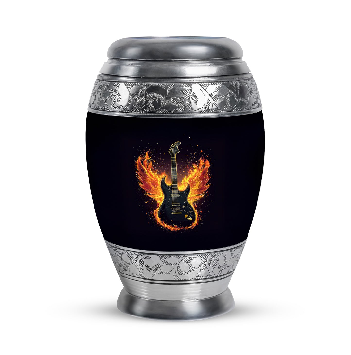 Black Guitar Memorial Cremation Urns for Human Ashes - 10-inch, 200 cu in - Yatskia