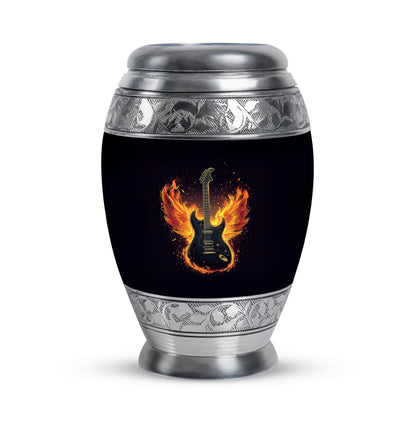 Black Guitar Memorial Cremation Urns for Human Ashes - 10-inch, 200 cu in - Yatskia