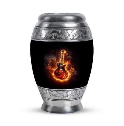 Black Guitar Remembrance Cremation Urns for Human Ashes - 10-inch, 200 cu in - Yatskia