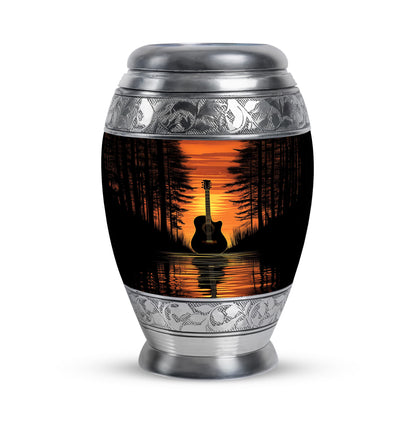 Harmonious Guitar Cremation Urns for Human Ashes - Black 10-inch - Yatskia