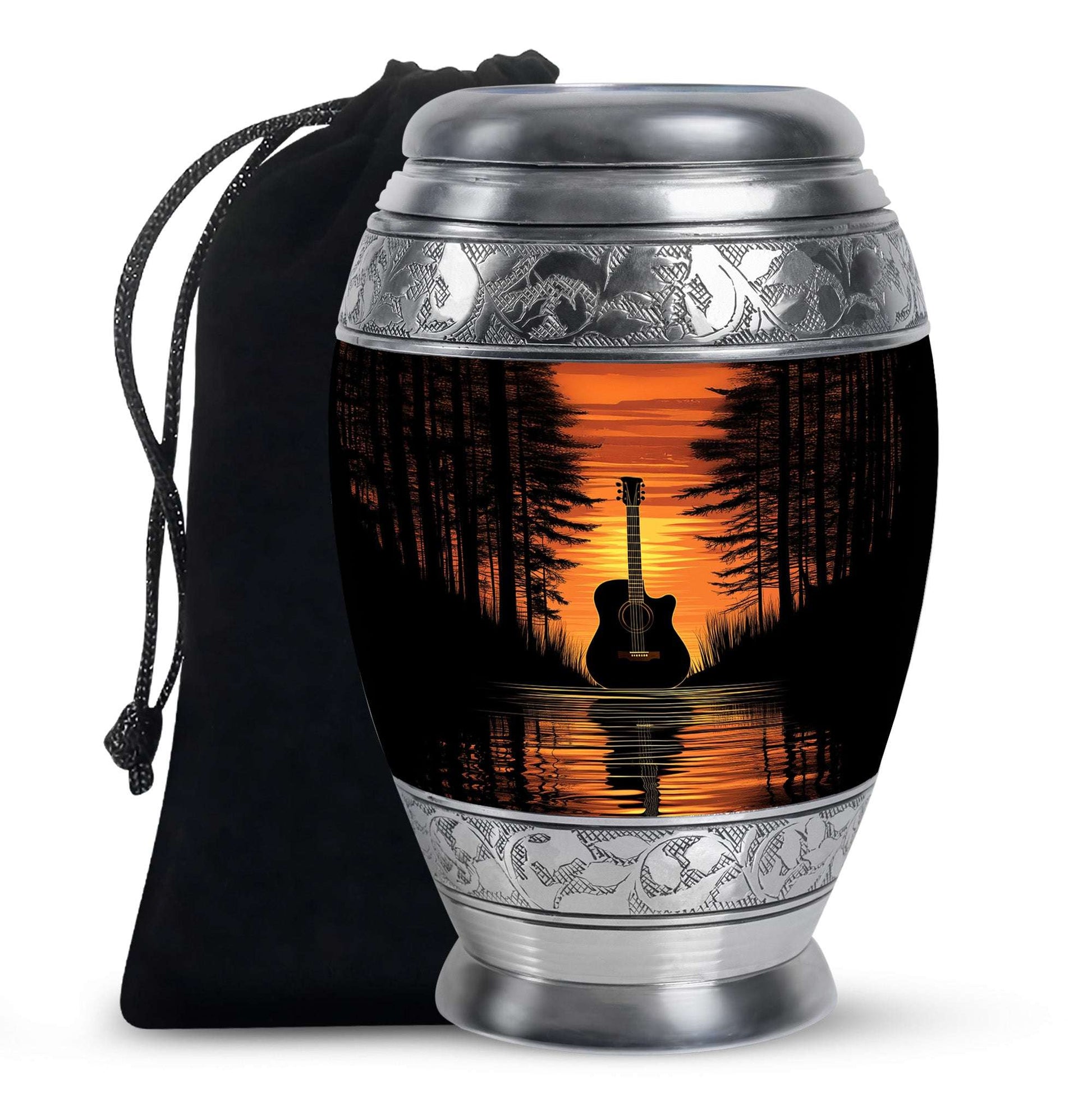 Guitar Urn For Ashes For Women - Sunset Cremation Urns For Adult Human