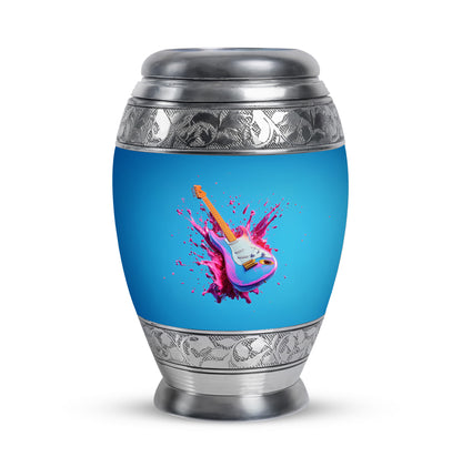 Blue Guitar Cremation Urns - Honored Commemoration 10-inch, 200 cu in - Yatskia