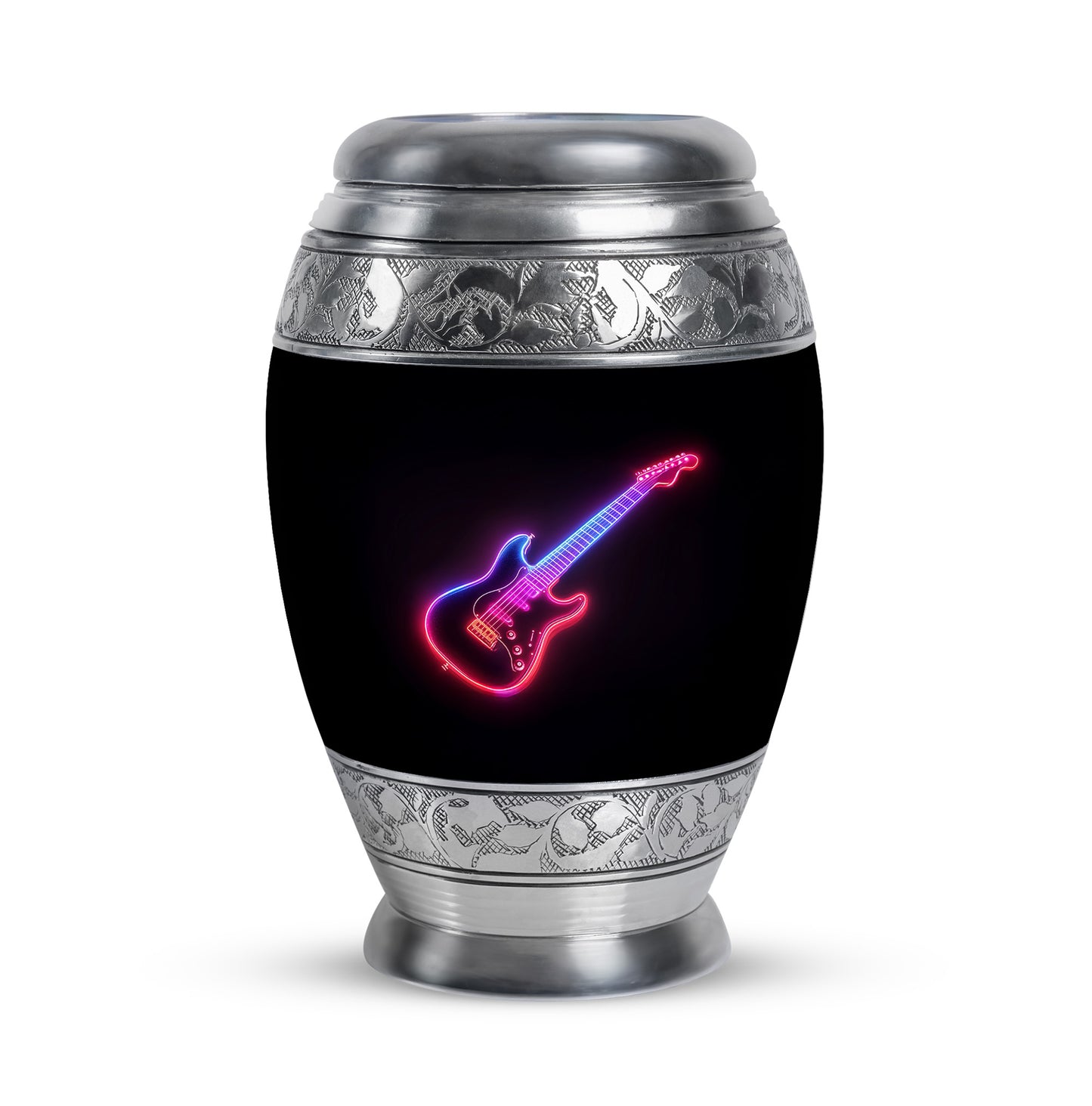 Hallowed Guitar Cremation Urns for Human Ashes - Black 10-inch - Yatskia