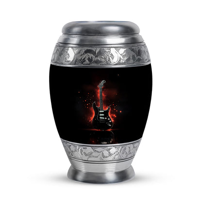 Black Treasured Guitar Cremation Urns for Human Ashes - 10-inch, 200 cu in - Yatskia