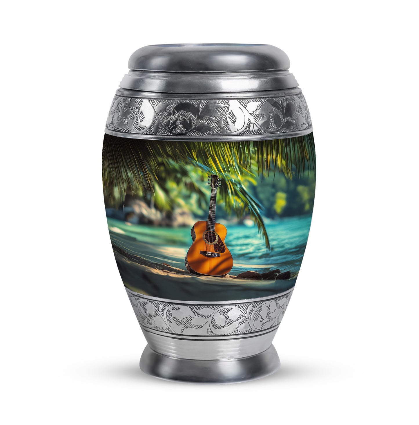 Radiant Guitar Memorial Cremation Urns - Gold 10-inch, 200 cu in - Yatskia