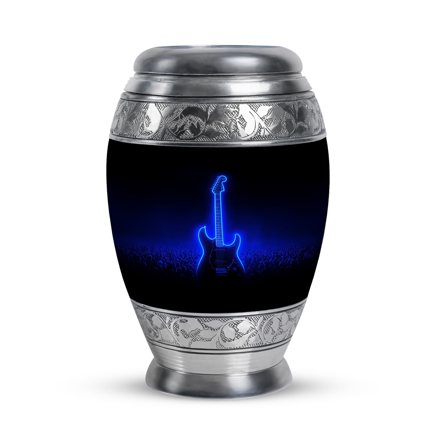 Personalized Guitar Cremation Urns - Soothing Black 10-inch, 200 cu in - Yatskia