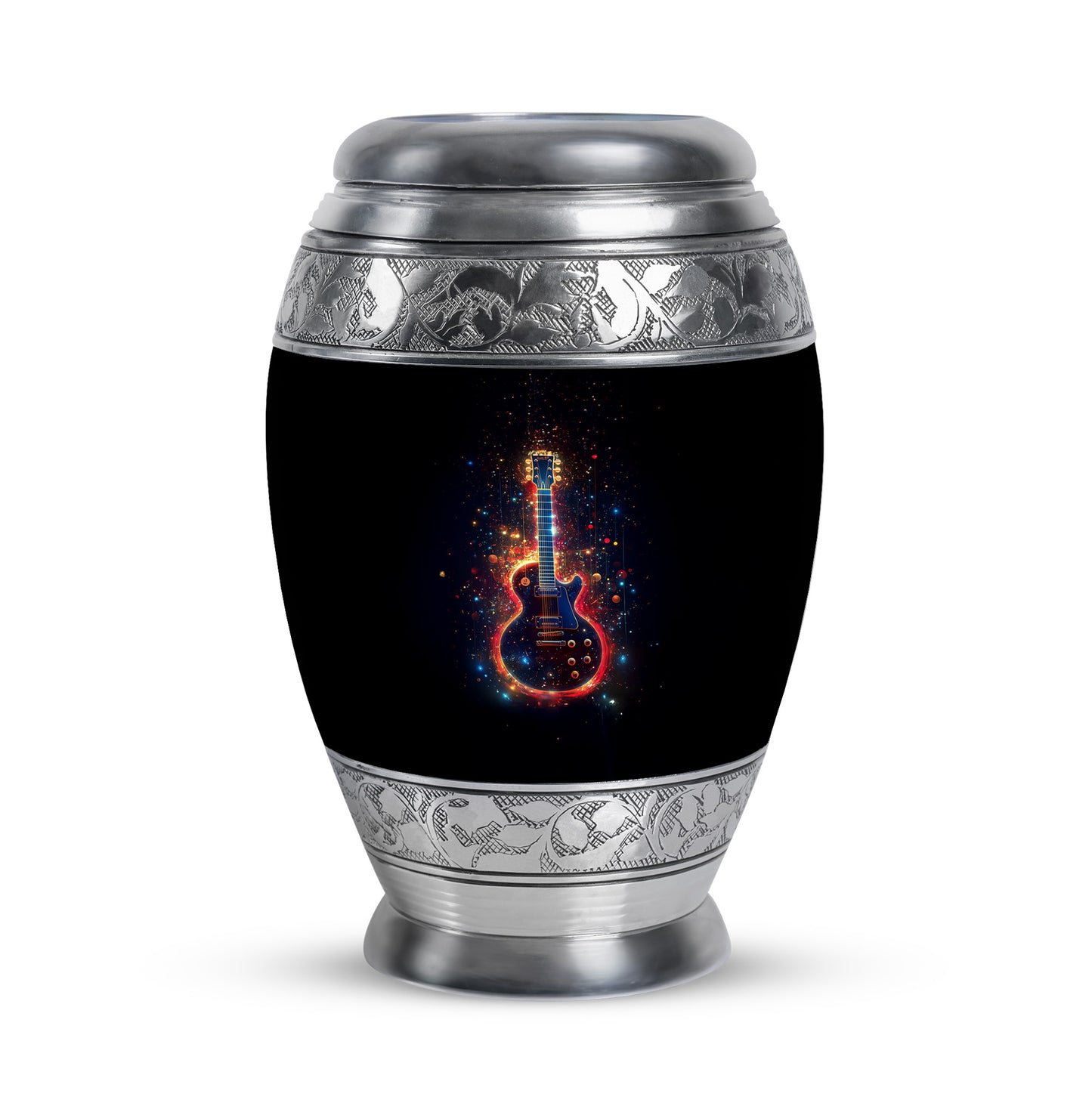 Personalized Black Guitar Cremation Urns for Ashes - Captivating 10-inch - Yatskia