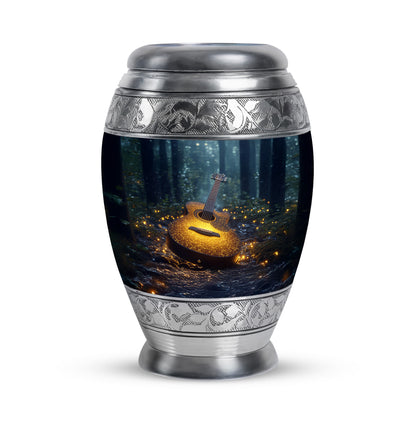 Lustrous Guitar Cremation Urns for Human Ashes - Blue 10-inch - Yatskia