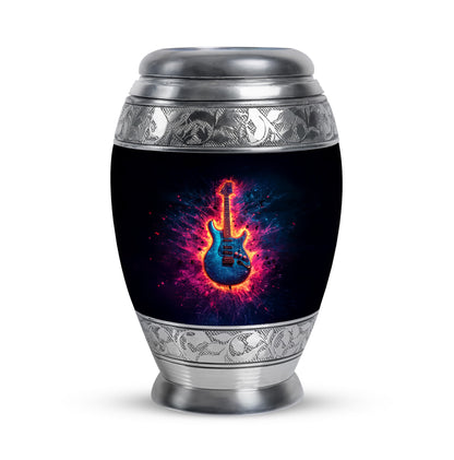 Blessed Guitar Cremation Urns for Human Ashes - Black 10-inch - Yatskia