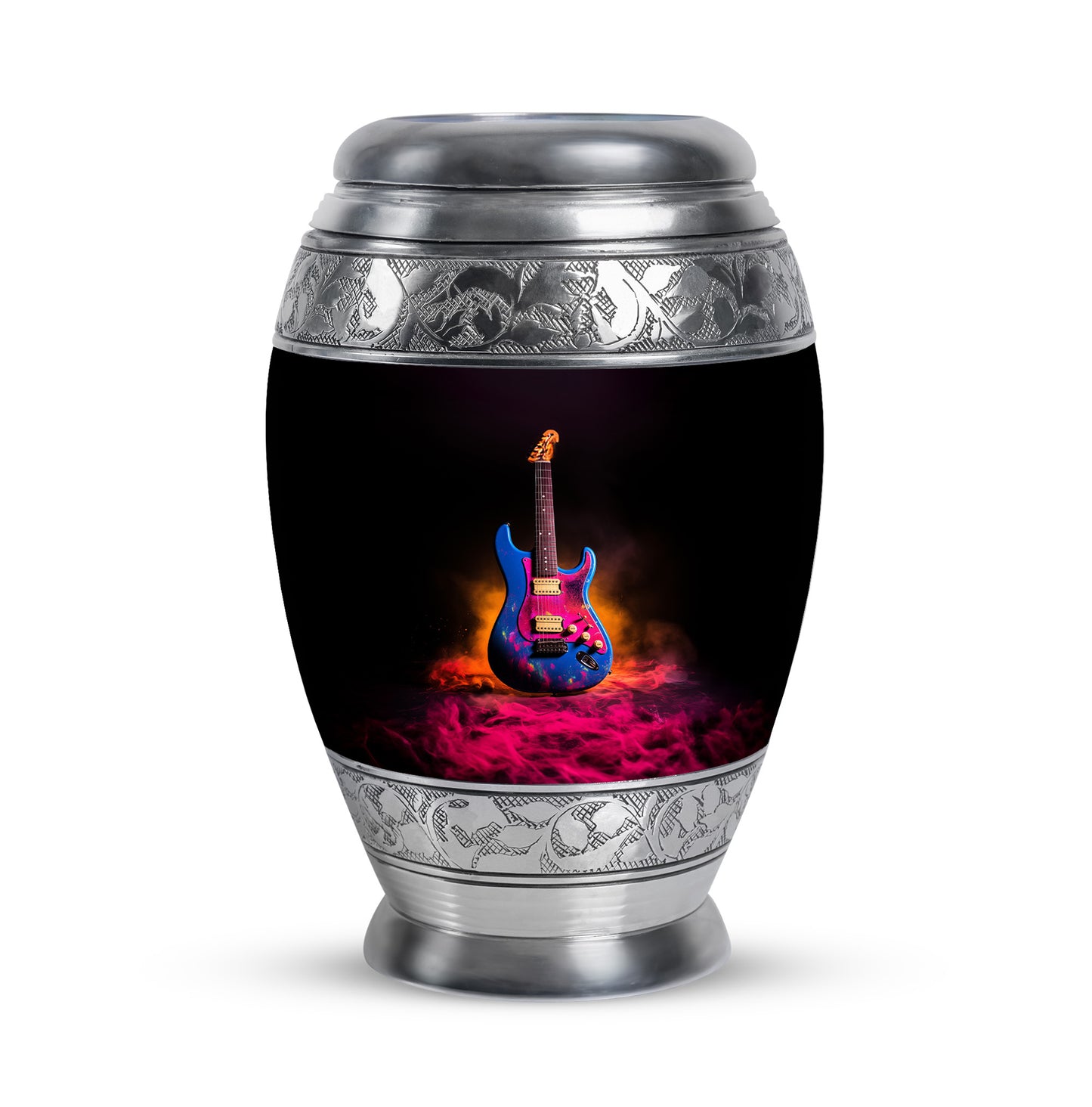 Personalized Eternal Guitar Cremation Urns - Black 10-inch, 200 cu in - Yatskia