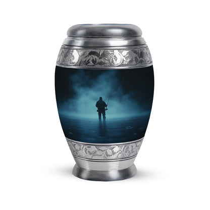 Blue Sacred Fishing Cremation Urns for Human Ashes - 10-inch, 200 cu in - Yatskia