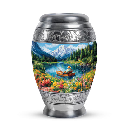 Hallowed Fishing Cremation Urns for Human Ashes - Blue 10-inch - Yatskia