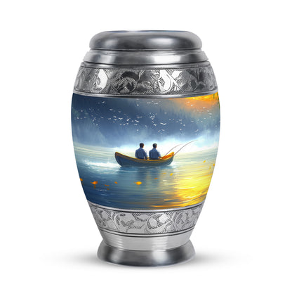 Personalized Fishing Cremation Urns - Eminent Blue 10-inch, 200 cu in - Yatskia