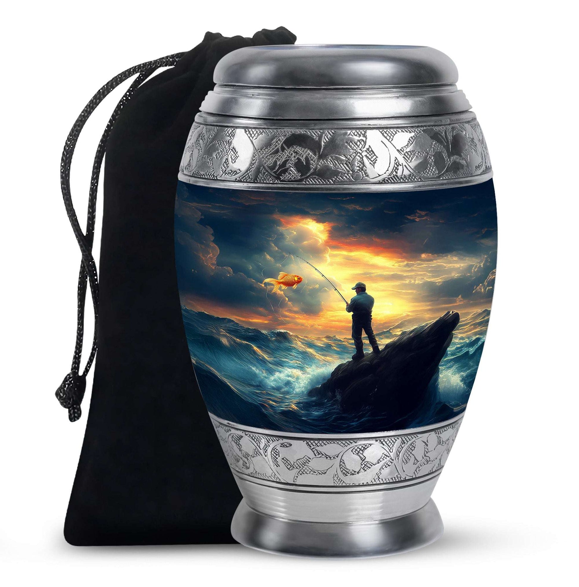 Fisherman Urn for Ashes – Sunset Cremation Urn Adult Large