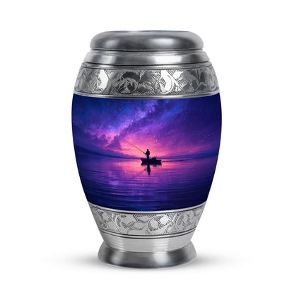 Harmonious Fishing Cremation Urns for Human Ashes - Blue 10-inch - Yatskia