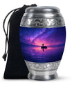 Fishing Cremation Ashes Urns Combo – Starry Night Purple Urn for Adult Human Ashes