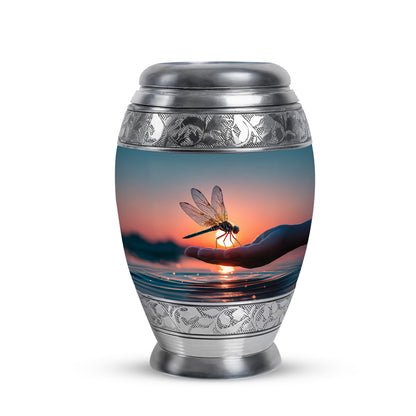 Blue Dragonfly Celebration Cremation Urns for Human Ashes - 10-inch, 200 cu in - Yatskia