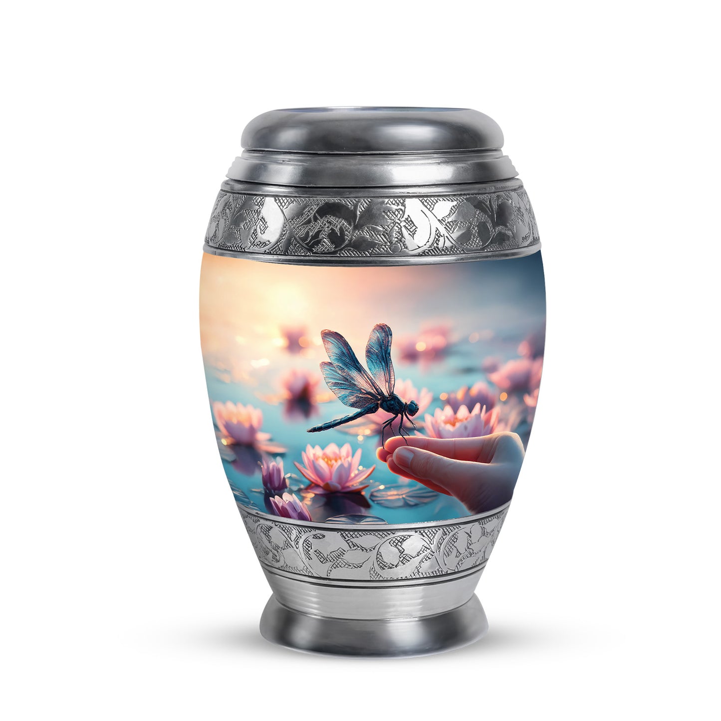 Lustrous Dragonfly Cremation Urns for Human Ashes - Gold 10-inch - Yatskia