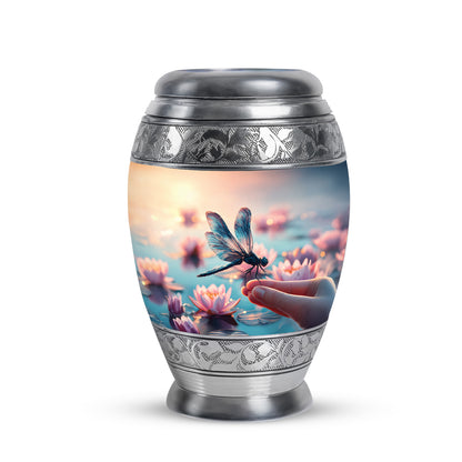 Lustrous Dragonfly Cremation Urns for Human Ashes - Gold 10-inch - Yatskia