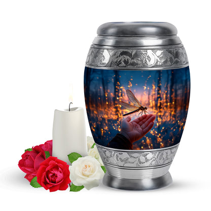 Personalized Elegant Dragonfly Cremation Urns - Blue 10-inch, 200 cu in - Yatskia
