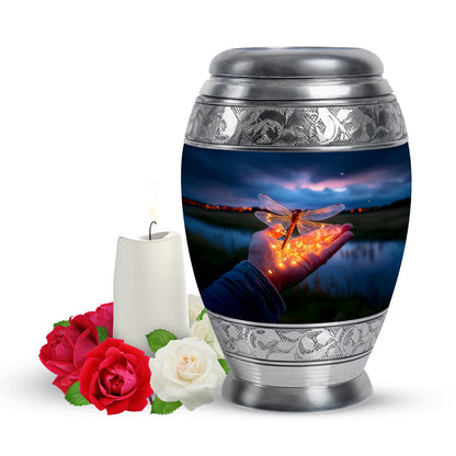 Personalized Blue Dragonfly Cremation Urns for Ashes - Majestic 10-inch - Yatskia