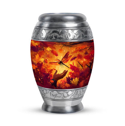 Timeless Gold Dragonfly Cremation Urn for Ashes - 10-inch, 200 cu in - Yatskia