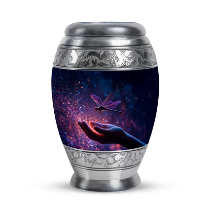 Blue Serene Dragonfly Memorial Urn for Ashes - 10-inch, 200 cu in - Yatskia