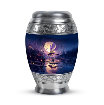 Regal Dragonfly Memorial Cremation Urns - Blue 10-inch, 200 cu in - Yatskia
