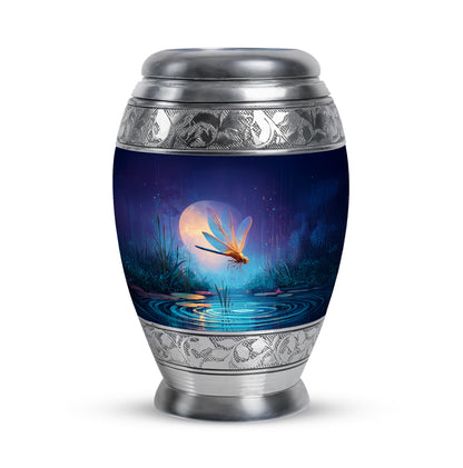 Personalized Dragonfly Cremation Urns - Eminent Blue 10-inch, 200 cu in - Yatskia