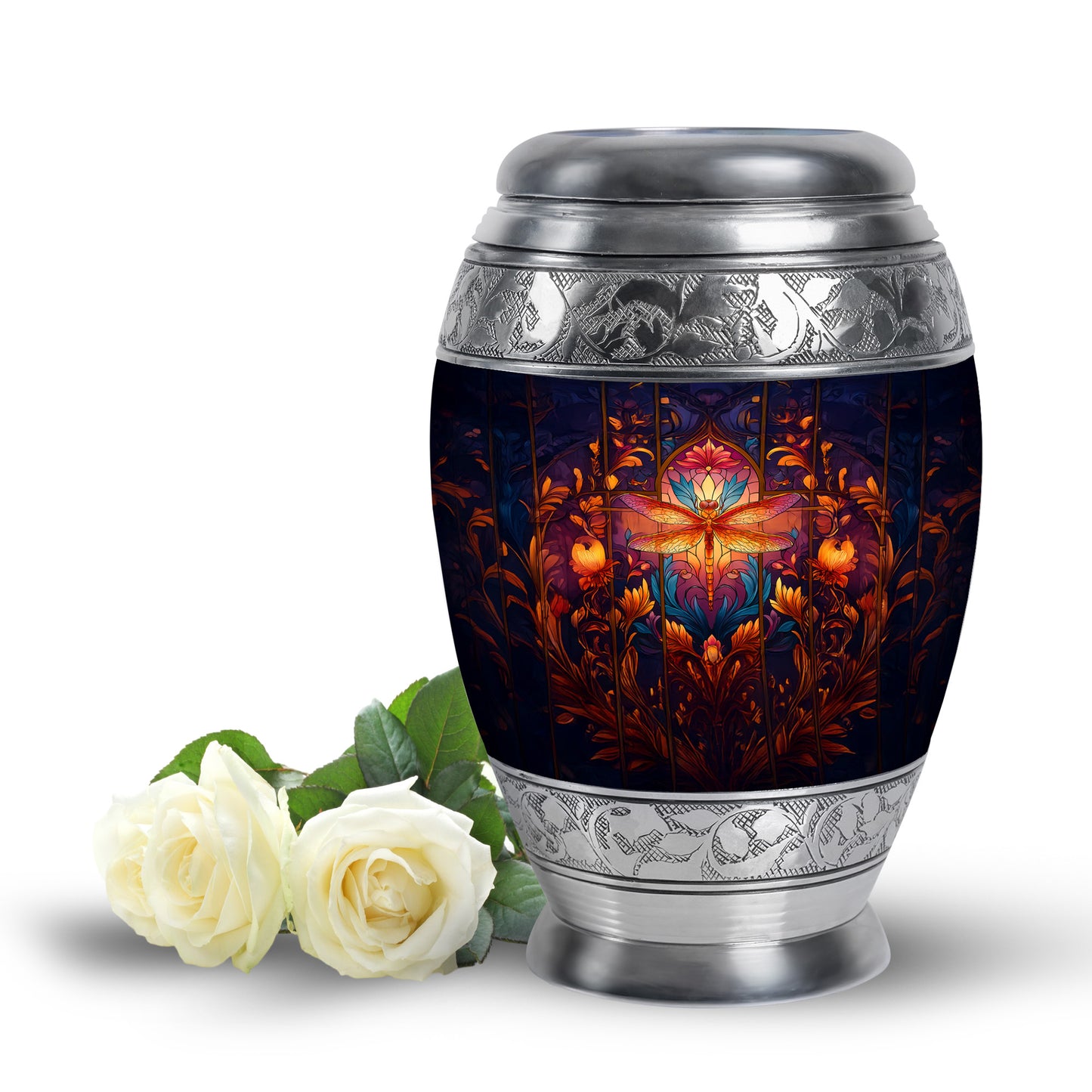 Lustrous Dragonfly Cremation Urns for Human Ashes - Blue 10-inch - Yatskia
