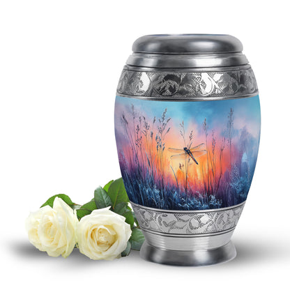 Blue Dragonfly Cremation Urns - Imperial Sentinel 10-inch, 200 cu in - Yatskia