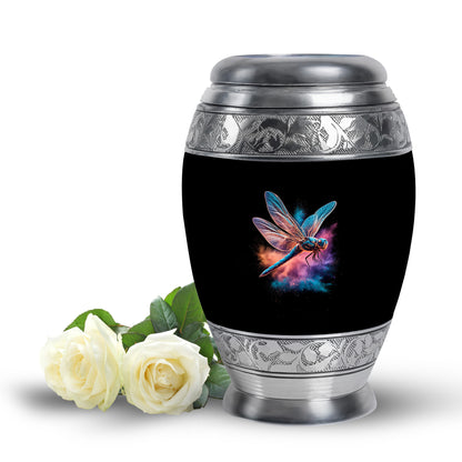 Timeless Black Dragonfly Cremation Urn for Ashes - 10-inch, 200 cu in - Yatskia