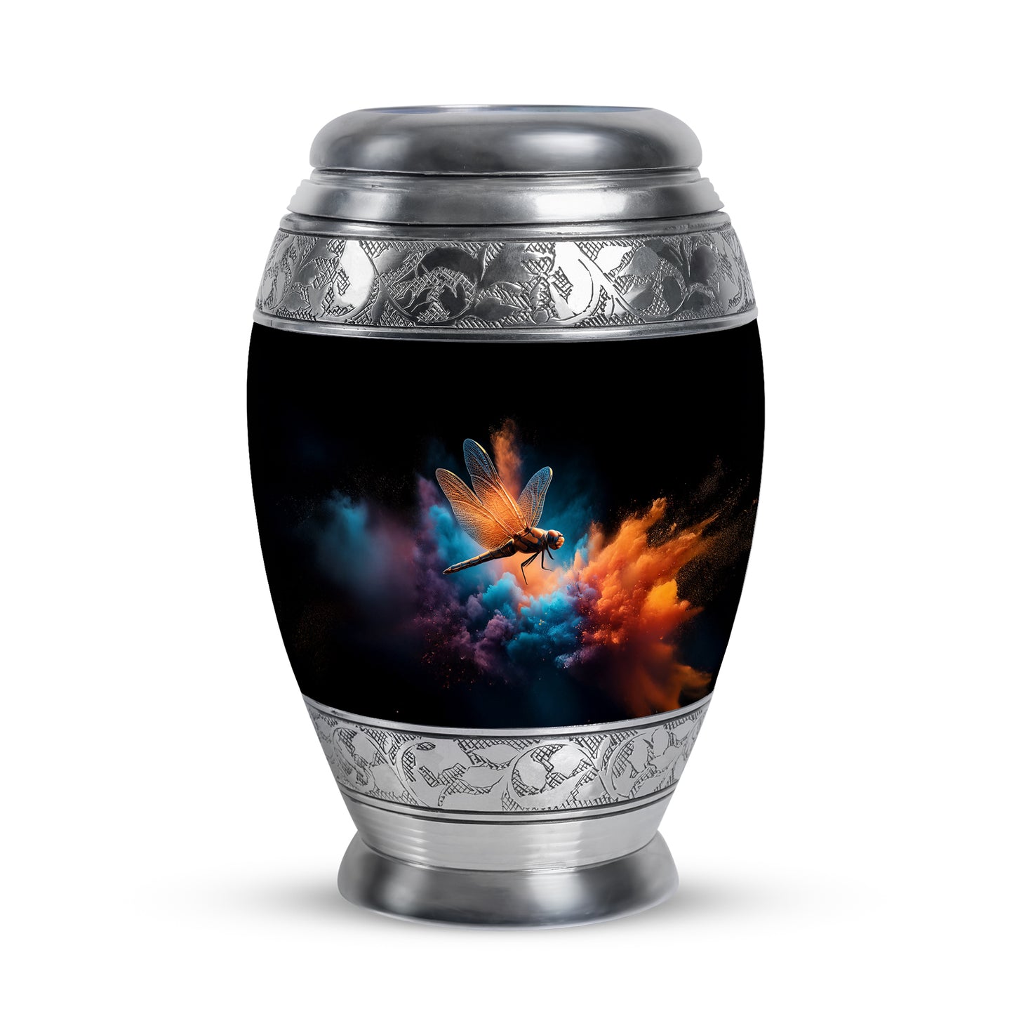 Blessed Dragonfly Cremation Urns for Human Ashes - Black 10-inch - Yatskia