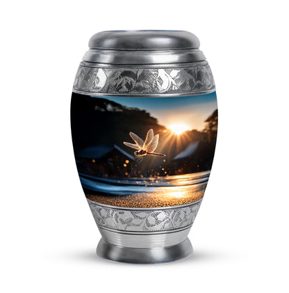 Black Dragonfly Cremation Urns - Enduring Farewell 10-inch, 200 cu in - Yatskia