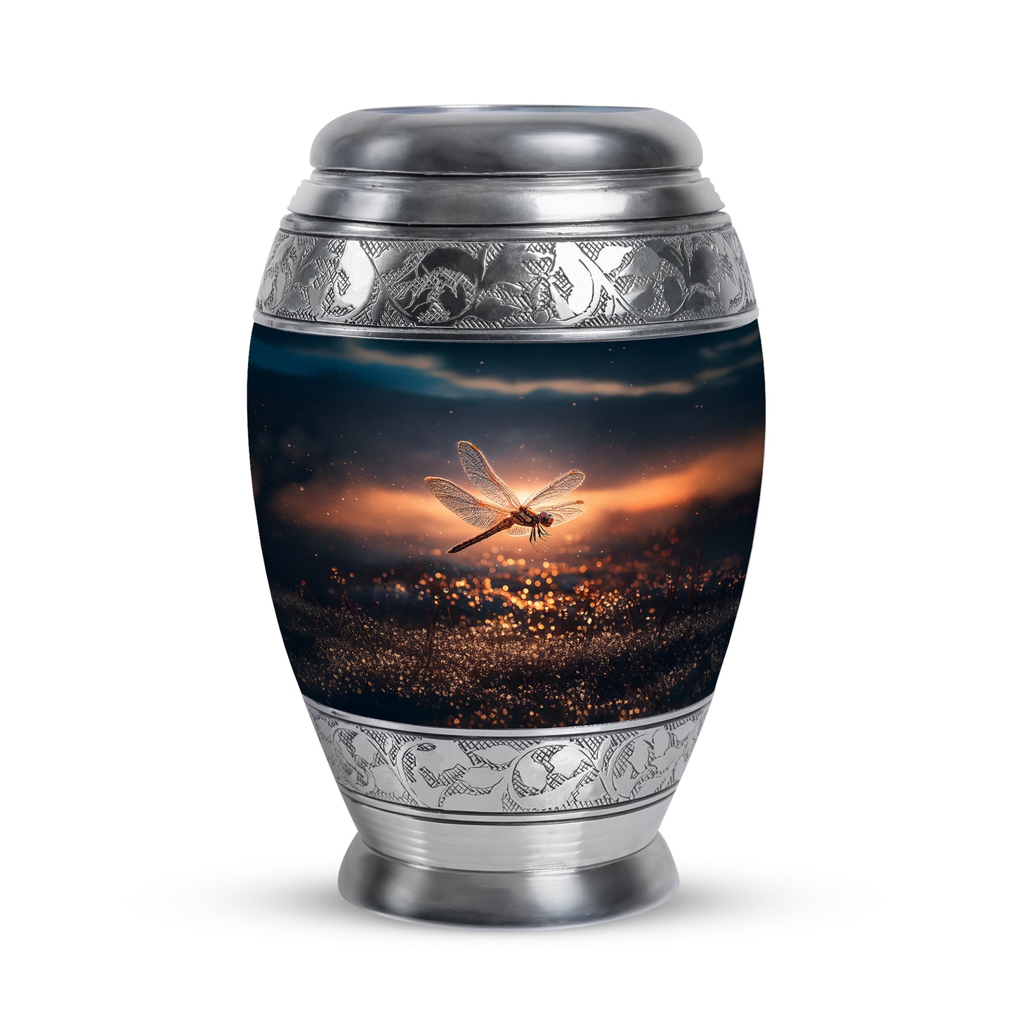 Personalized Blue Dragonfly Cremation Urns for Ashes - Transcendent 10-inch - Yatskia