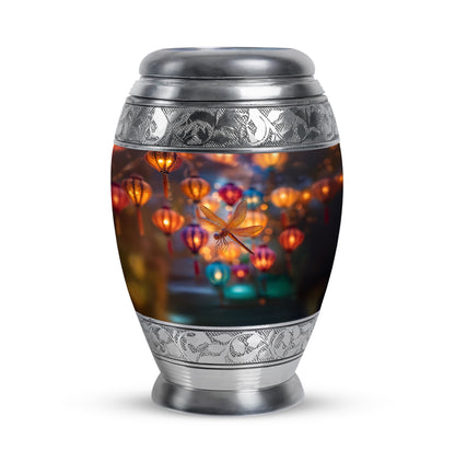 Blue Venerable Dragonfly Cremation Urns for Human Ashes - 10-inch, 200 cu in - Yatskia