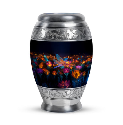 Stunning Black Dragonfly Farewell Urn for Human Ashes - 10-inch, 200 cu in - Yatskia