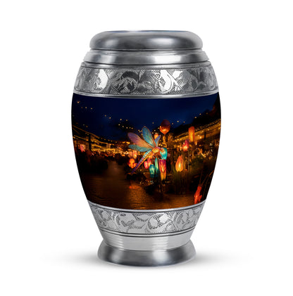 Personalized Seraphic Dragonfly Cremation Urns - Blue 10-inch, 200 cu in - Yatskia