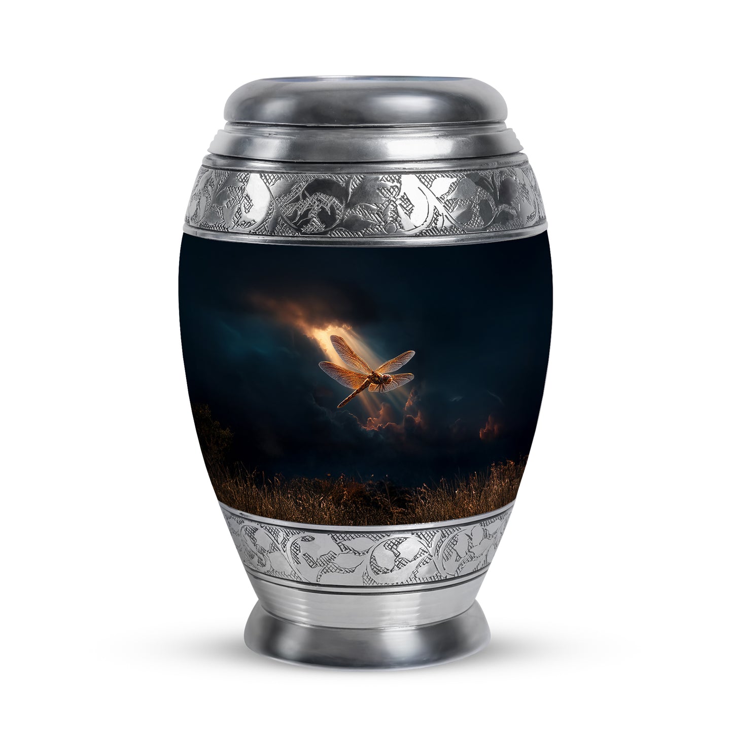 Lustrous Dragonfly Cremation Urns for Human Ashes - Blue 10-inch - Yatskia