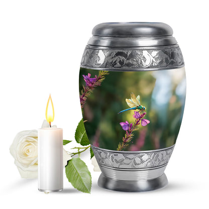Illustrious Dragonfly Memorial Cremation Urns - Green 10-inch, 200 cu in - Yatskia