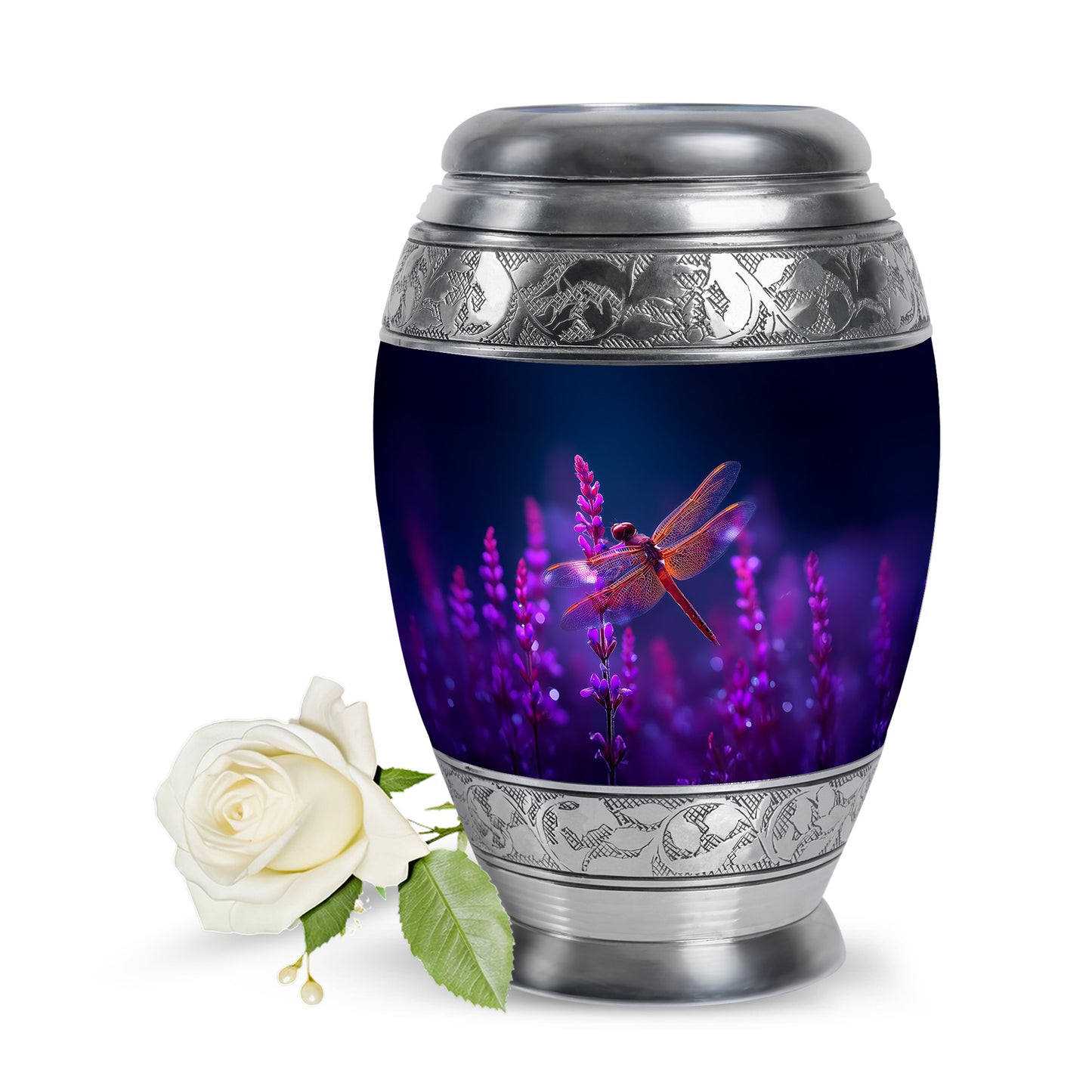 Radiant Dragonfly Memorial Cremation Urns - Blue 10-inch, 200 cu in - Yatskia