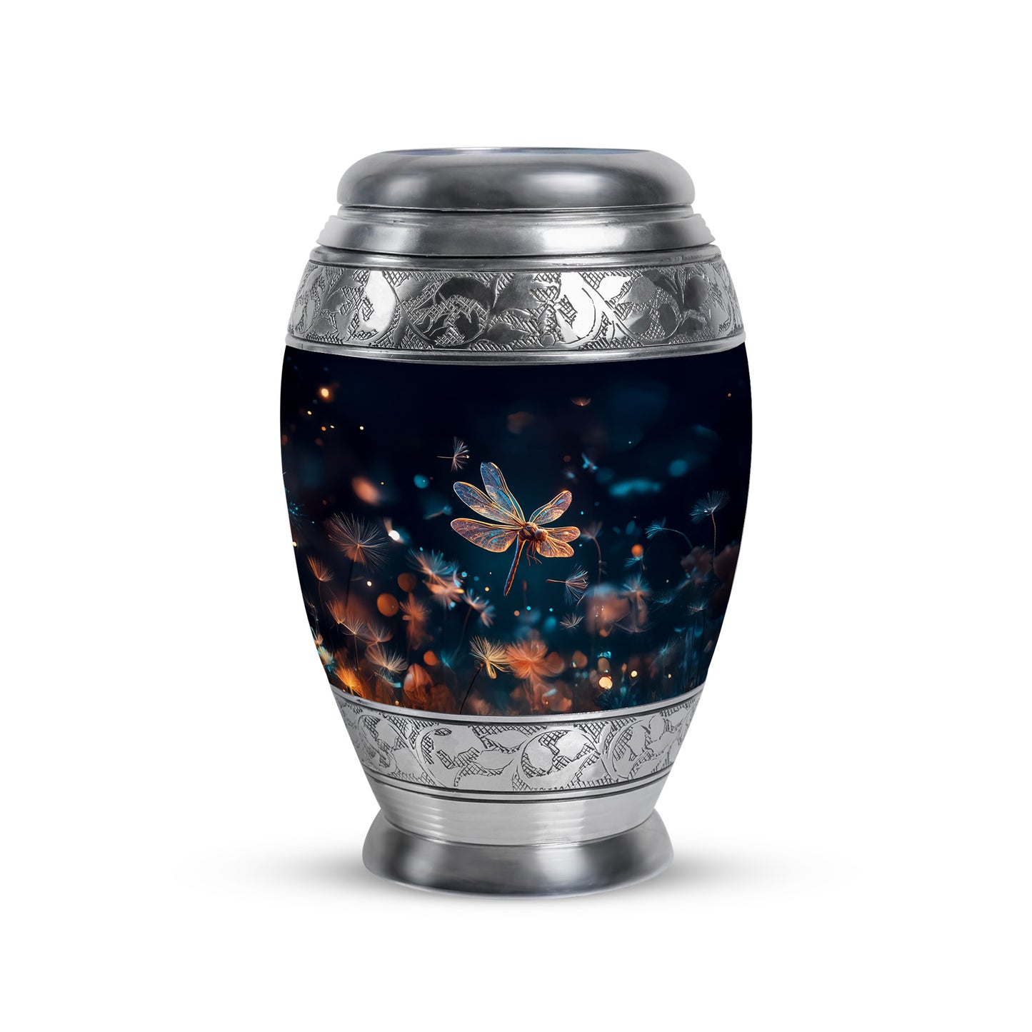 Personalized Magnificent Dragonfly Cremation Urns - Blue 10-inch, 200 cu in - Yatskia