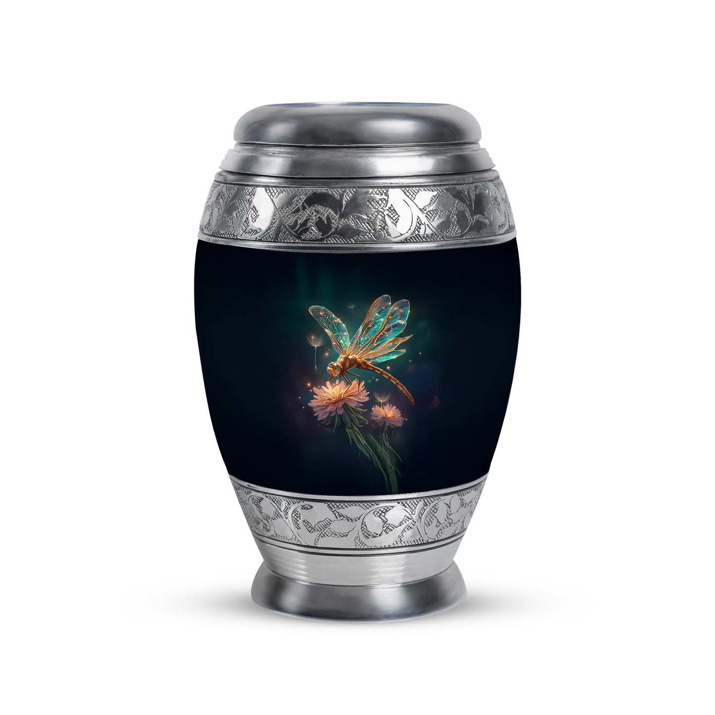 Personalized Dragonfly Cremation Urns - Pristine Blue 10-inch, 200 cu in - Yatskia