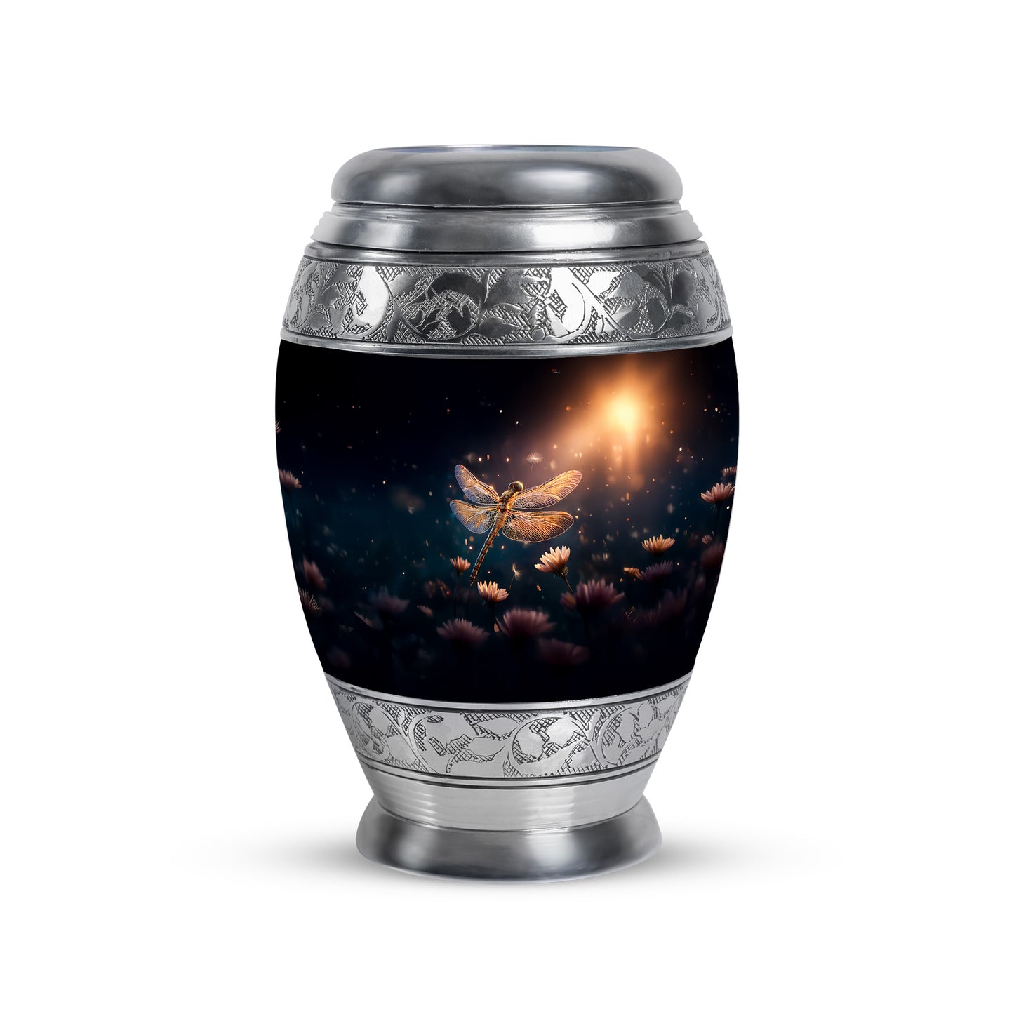 Personalized Magnificent Dragonfly Cremation Urns - Blue 10-inch, 200 cu in - Yatskia