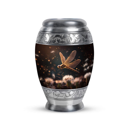 Radiant Dragonfly Memorial Cremation Urns - Black 10-inch, 200 cu in - Yatskia