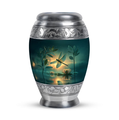 Harmonious Dragonfly Cremation Urns for Human Ashes - Teal 10-inch - Yatskia